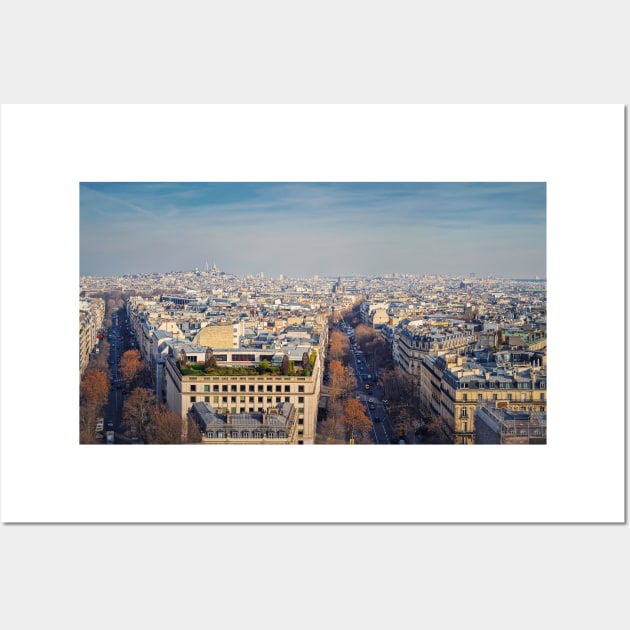 Aerial Paris cityscape Wall Art by psychoshadow